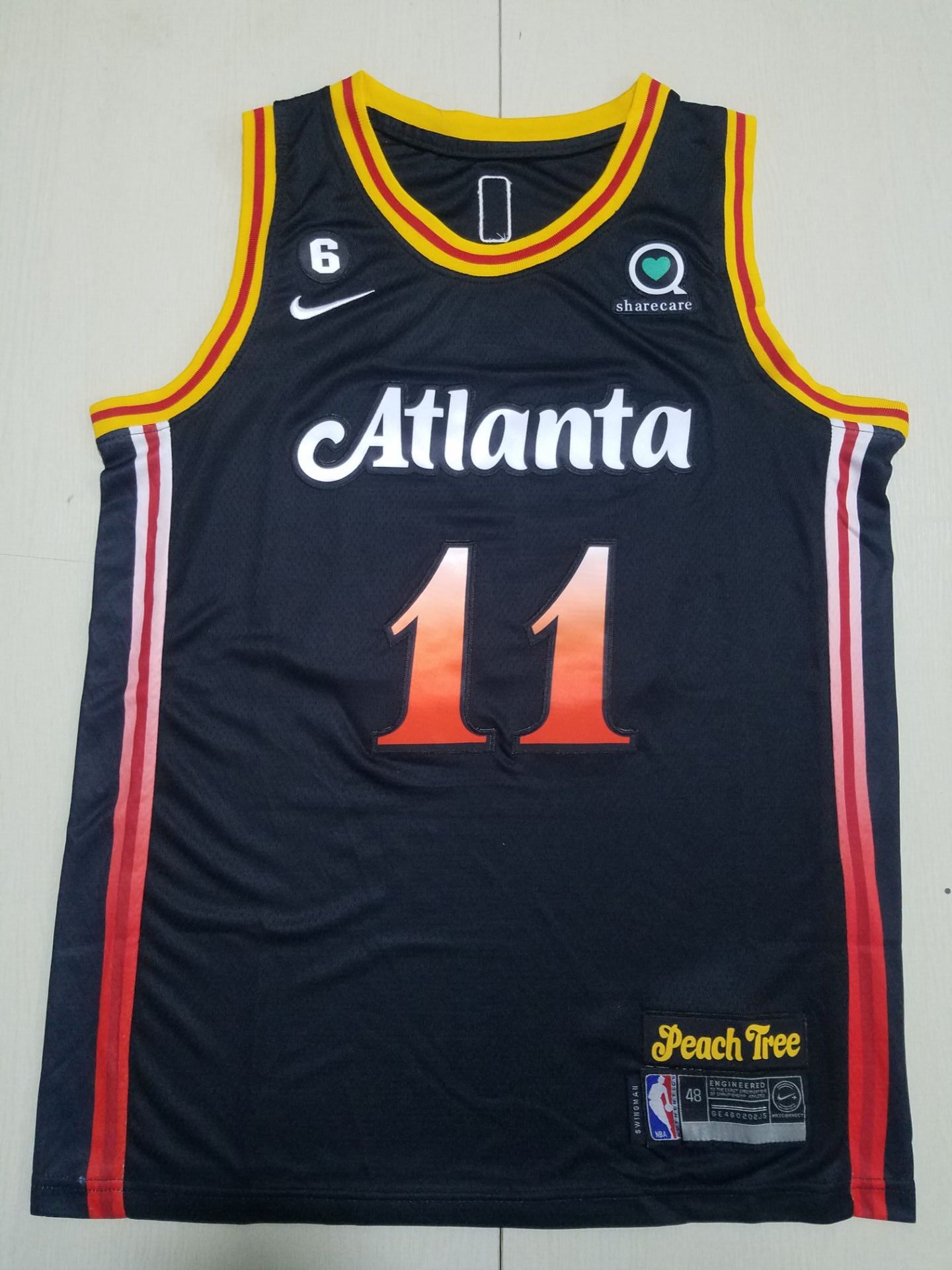 Men Atlanta Hawks #11 Young Black Nike City Edition 2022 NBA Jersey